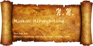 Nyakas Mirandolina névjegykártya